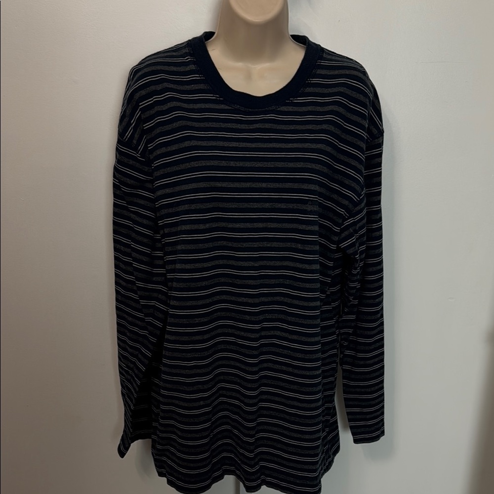 Vintage Guess Long Sleeve Stripes Round Neck T-shirt Men Size M Y2K